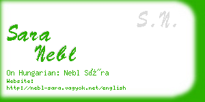 sara nebl business card